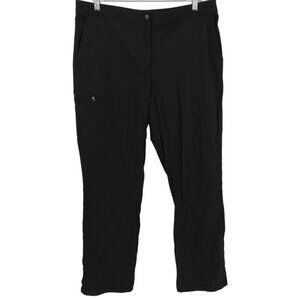 LL Bean Womens Comfort Trail Pants Size 14? Nylon Black Stretch Cargo Outdoor